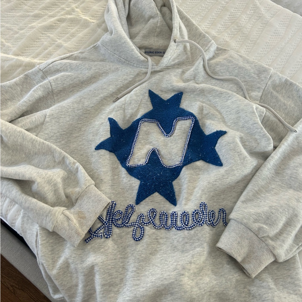 Aelfric Eden Gray Hoodie with Blue Star Design